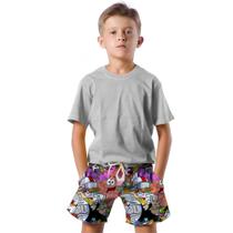 Shorts Infantil Bermuda Calção Praia Verão Personagens Funny Arte 174