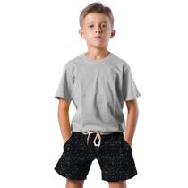 Shorts Infantil Bermuda Calção Praia Verão Rock Cartoon Black 469 Shorts Infantil Bermuda Calção Praia Verão Rock Cartoon Black 469