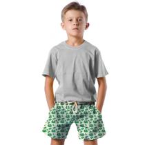 Shorts Infantil Bermuda Calção Praia Verão Sapo Cartoon Verde Funny 360