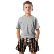 Shorts Infantil Bermuda Calção Praia Verão Setas Cartoon Coloridas Arte 516