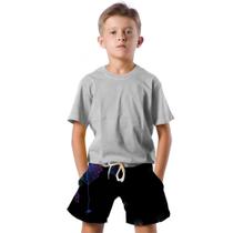 Shorts Infantil Bermuda Calção Praia Verão Teia Aranha Rainbow Spider 511