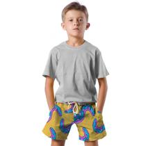 Shorts Infantil Bermuda Calção Praia Verão Tentáculos Cartoon Monstro 96 Shorts Infantil Bermuda Calção Praia Verão Tentáculos Cartoon Monstro 96