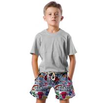 Shorts Infantil Bermuda Calção Praia Verão Times Basquete Sport 175