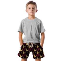 Shorts Infantil Bermuda Calção Praia Verão Vassoura Estrela Red Maldição 495 Shorts Infantil Bermuda Calção Praia Verão Vassoura Estrela Red Maldição 495