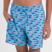 Shorts infantil com estampa de peixes