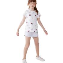 Shorts Infantil De Moletom Menina Hering Kids Em Algodão