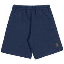 Shorts infantil em moletinho azul marinho liso básico