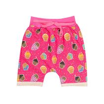 Shorts Infantil Feminino De Moletom Saruel Cupcake Pink