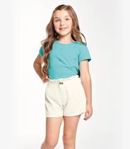 Shorts Infantil Feminino Moletinho Trick Nick Bege