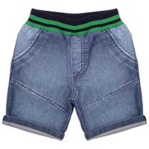 Shorts Infantil Look Jeans c/ Punho Jeans