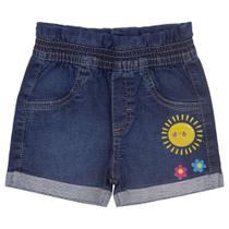 Shorts Infantil Look Jeans Moletom Jeans