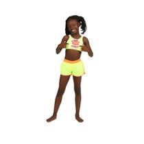 Shorts Infantil Menina Amarelo Fluor Neon Siri Kids