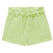 Shorts Infantil Menina Em Sarja Pita Verde Tam 6 a 14 - Infanti