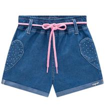 Shorts Infantil Menina Verão em Jeans Liz com Elastano - Infanti