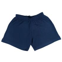 Shorts infantil moletinho azul marinho liso básico