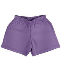 Shorts infantil moletinho lilás liso básico