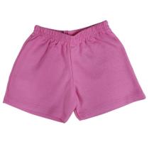 Shorts infantil moletinho rosa liso básico