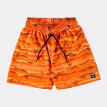 Shorts Infantil Praia e Piscina BGR Microsuede Sublimado cor Laranja