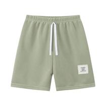 Shorts Infantis De Cor Sólida Com Cordão Para Meninos E Meninas, Calças Casuais Com Cintura