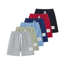 Shorts Infantis De Cor Sólida Com Cordão Para Meninos E Meninas, Calças Casuais Com Cintura