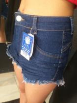 Shorts jeans amassadinhos com elastano