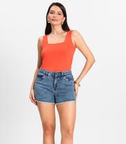 Shorts Jeans Azul Feminino Adulto Básico Select