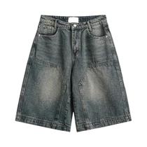 Shorts Jeans Baggy Vintage Y2K Femininos E Calças Jeans Capri Masculinas Oversized Lavadas De Perna Shorts Jeans Baggy Vintage Y2K Femininos E Calças Jeans Capri Masculinas Oversized Lavadas De Perna