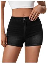 Shorts jeans BEAUDRM de cintura alta e perna reta para mulheres