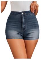 Shorts jeans BEAUDRM de cintura alta e perna reta para mulheres