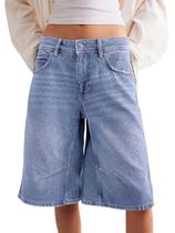 Shorts jeans Cicy Bell femininos de verão com pernas largas e cintura média