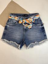 Shorts Jeans Com Cinto Lenço Via Atual Ref.3552 Shorts Jeans Com Cinto Lenço Via Atual Ref.3552