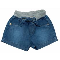 Shorts Jeans Coroa Infantil Menina Feminino Clube do Doce