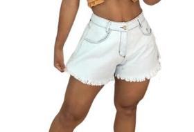 Shorts Jeans Desfiado Godê Feminino C38