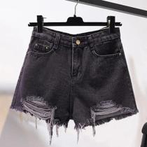 Shorts Jeans Desfiados com Cintura Alta - Estilo Coreano Y2K para Mulheres