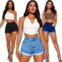 Shorts Jeans Feminina Casual com Elastano 424