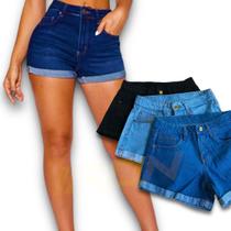Shorts Jeans Feminina Casual Elastano Top 423