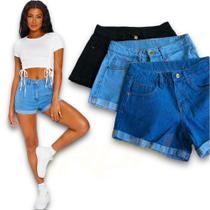 Shorts Jeans Feminina Casual Slim Elastano 422 - IRON