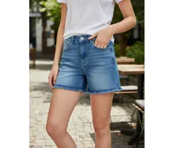Shorts Jeans Feminina Cos Médio - Bermuda Emporio 9113