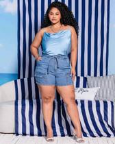 Shorts Jeans Feminino C/Bolso Lateral - 31687