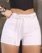 Shorts jeans feminino C cinto Pitbull ref 87279