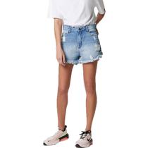 Shorts Jeans Feminino Cintura Alta Boyfriend