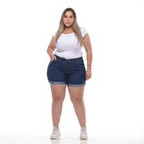 Shorts Jeans Feminino Cintura Alta Têndencia Moda Plus Size