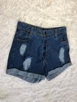 Shorts jeans feminino com botões
