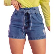 Shorts jeans feminino mom cintura alta lançamento verão - Ninas Boutique