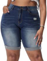 Shorts jeans Gocolloa de cintura alta elástica Bermuda 20W azul