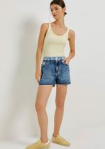 Shorts jeans hering bicolor cintura média barra a fio