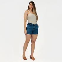 Shorts Jeans Imporium Feminino Cós Alto Cintura Alta com Elastico na Parte Trazeira - Imporium Jeans