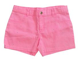 Shorts jeans infantil 12 anos carters menina rosa neon com strass