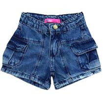 Shorts Jeans Infantil Cargo Conforto e Estilo Moderno