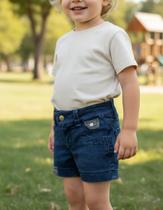 SHORTS JEANS INFANTIL COM ELASTANO Nº 6 AO 10 corte ajustado